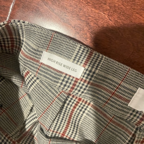 LOFT Red and Black Plaid Trousers - Picture 3 of 3